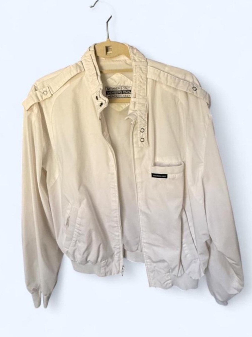 Members Only White Lightweight Bomber Jacket